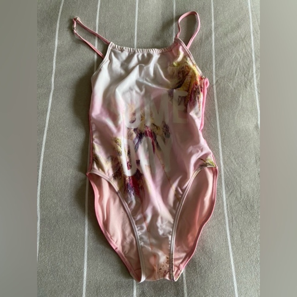 “Summer day” pink one piece swimsuit, great condition